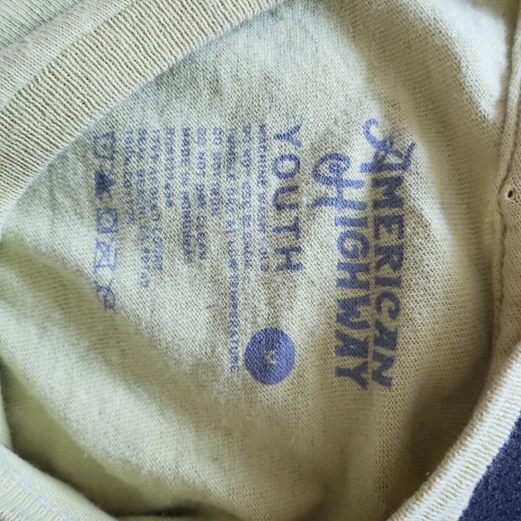 American Highway Youth Medium Short Sleeve T-shirt Lemon Lime Stay Wild Moon Top - Picture 2 of 4